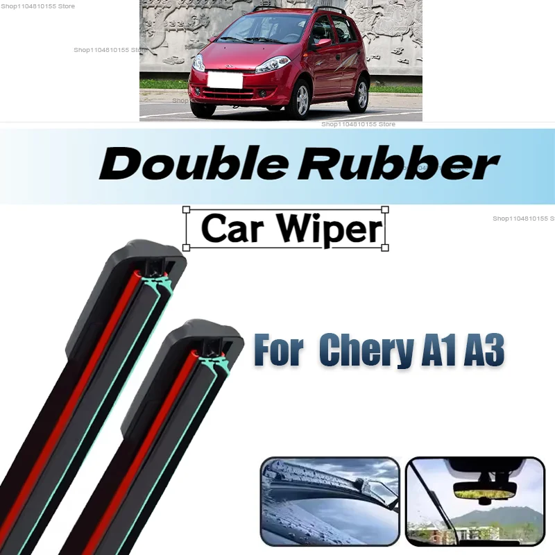 

Double Rubber Car Wipers for Chery Chirey A1 A3 Front Blade Brushes Cutter Automobiles Accessorie Wiper Windscreen Wiper Parts