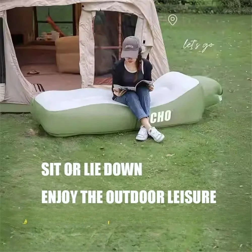 プレミアムインフレータブルラウンジャーソファ-プール、キャンプ、屋内使用向けの特大サイズで転がり防止設計--クイックブローアップベッド-ムエブレスキャンピング