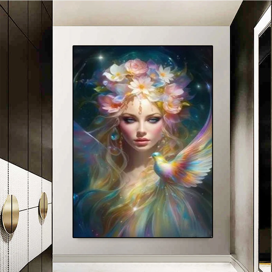 Diamond Painting Fantastic Abstract Beauty Goddess Full Drill Square DIY Diamond Cross Stitch Mosaic Round Home Decor