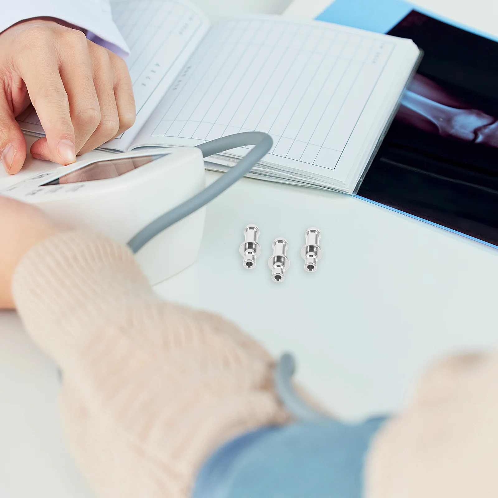 

3Pcs Sphygmomanometer Blood Pressure Cuff Connector Brass Durable Adapter Meter Cuff Accessory Supplies Meter Supplies