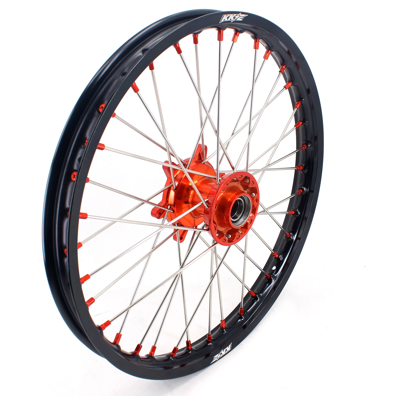 

【2025】 Motorcycle MX Enduro Cast Hub Wheels Set Fit For KTM EXC SX XCF 250 300 450 525 2003-2024 Orange Alloy Nipples