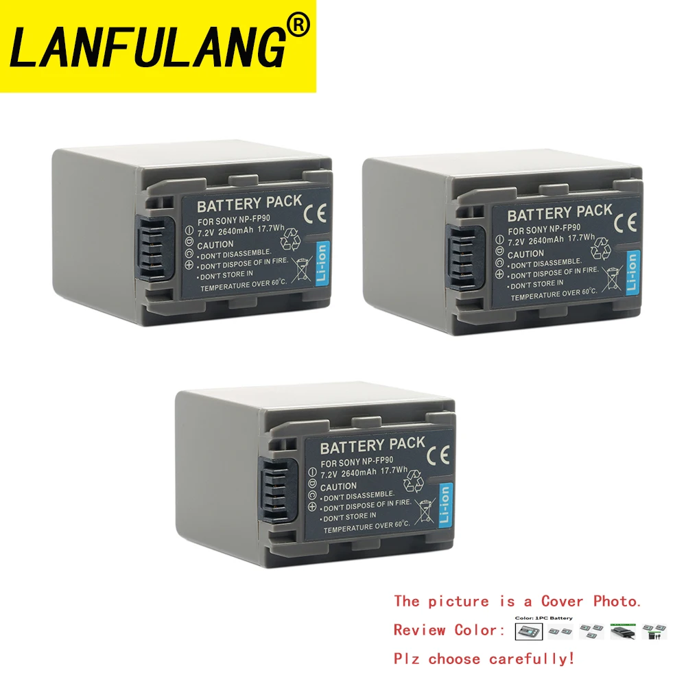 Per Sony NP-FP90 2640mAh Batteria agli ioni di litio ad alta capacità compatibile con DCR-HC19E DCR-HC18E DCR-HC17E DCR-HC16E DCR-DVD905E