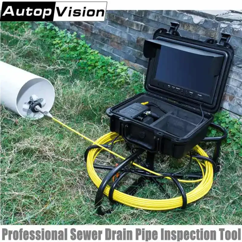 

50M Sewer Pipe Inspection Camera 9" Monitor 1200TVL Industrial Pipeline Endoscope Drain Underwater camera with 8GB Card WP9600