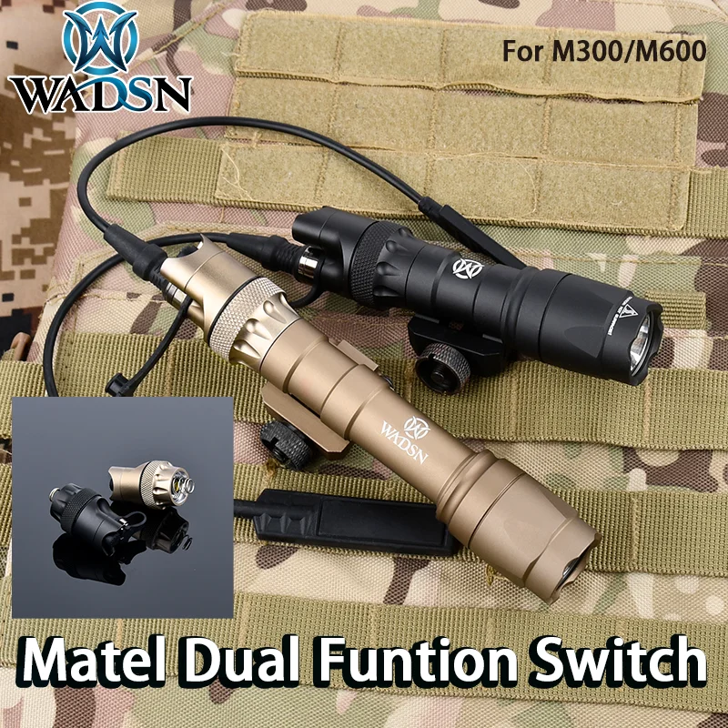 M300 M600 Air gun Tactical flashlight  metal tail cover dual function pressure switch White LED scout Hunting lantern light