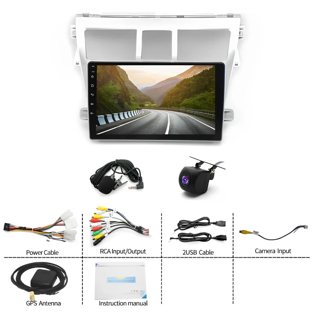 

Автомобильный радиоприемник, стерео экран, мультимедиа, 9-дюймовый автомобильный стерео радиоприемник, GPS Navi, совместимый для Vios Yaris 2007-12, Android 13