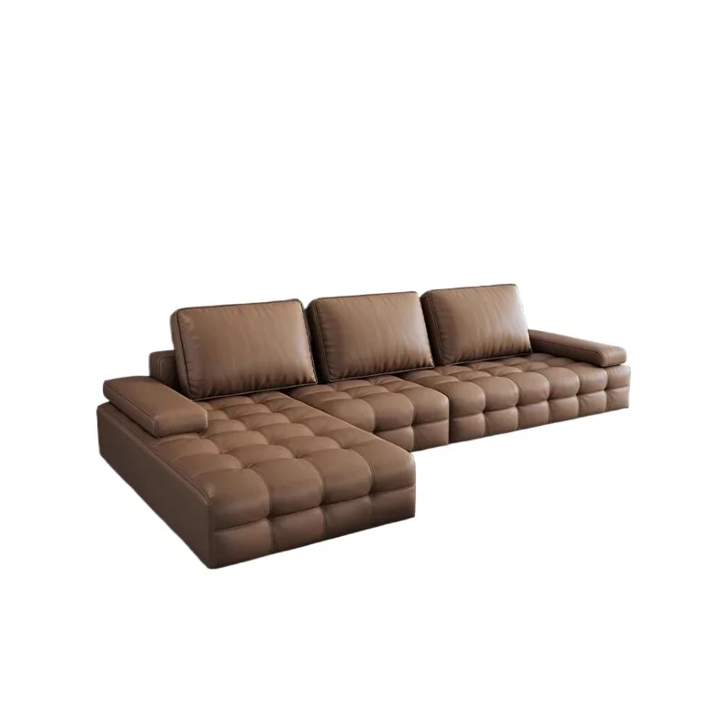 Concubine sofa high backrest Italian light luxury leather is very used