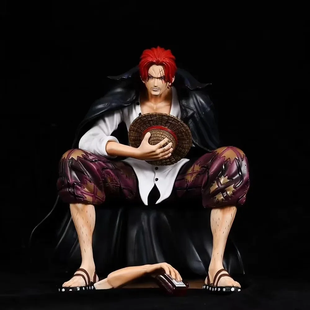 

Anime One Piece Red Hair Shanks Sitting Ver. GK PVC Action Figure Game Statue Collectible Model Kids Toys Doll 16cm