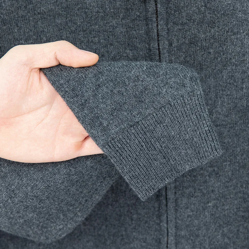 رجل الصوف البريدي سترة الخريف الشتاء سميكة محبوك الرجال سترة معطف #3