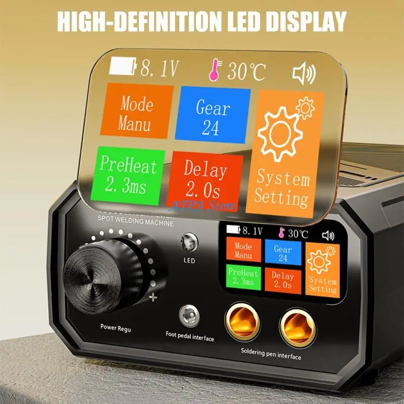 U13C High Power Double Pulses Point Welder with Automatic & Manual Control Including Foot Pedal for Precise Sheet Welding