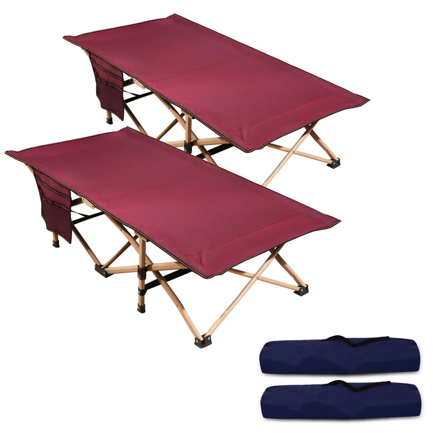 

REDCAMP Extra Long Kids Cot for Camping 2-7 Years, Portable Travel Toddler Cot Bed with Carry Bag, Lightweight for Outdoor Indoo
