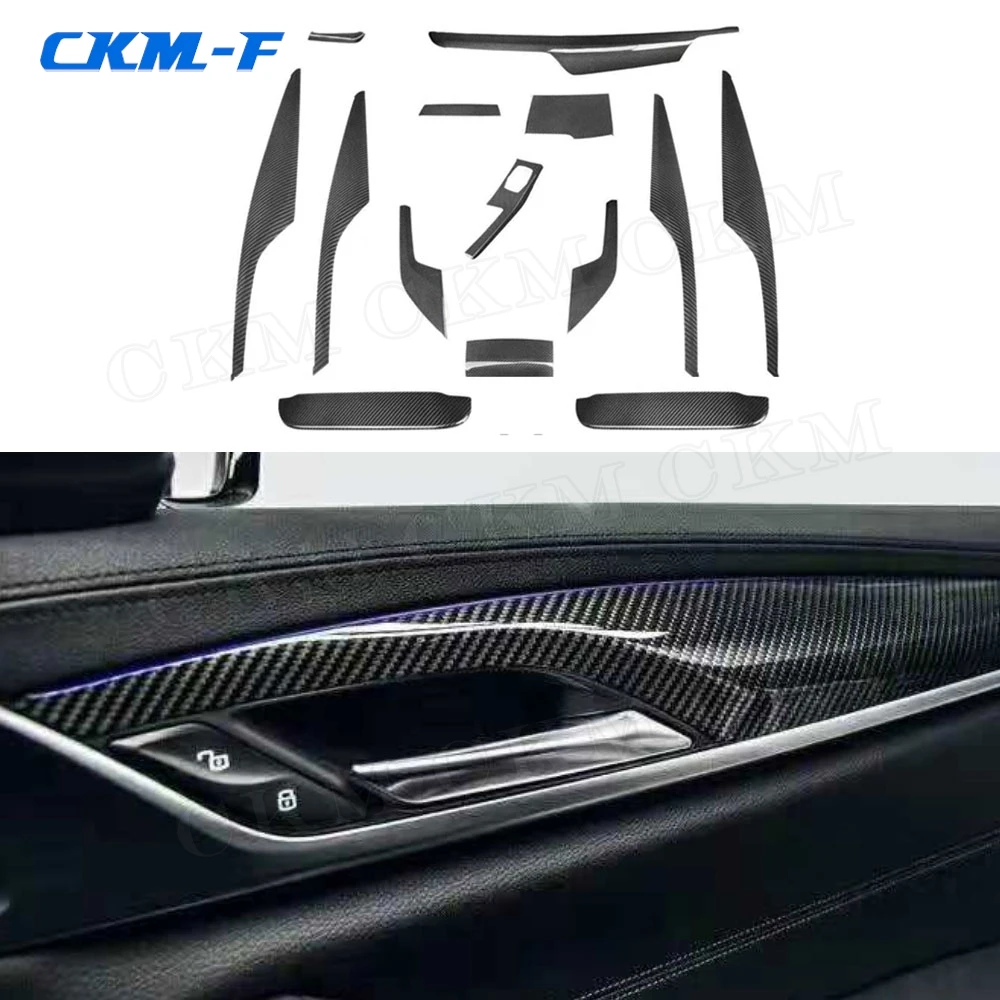 

Dry Carbon Fiber Left Hand Drive Interior Dashboard Moulding Trim Cover for BMW 5 Series G30 G31 G38 528li 530li 2017 2018