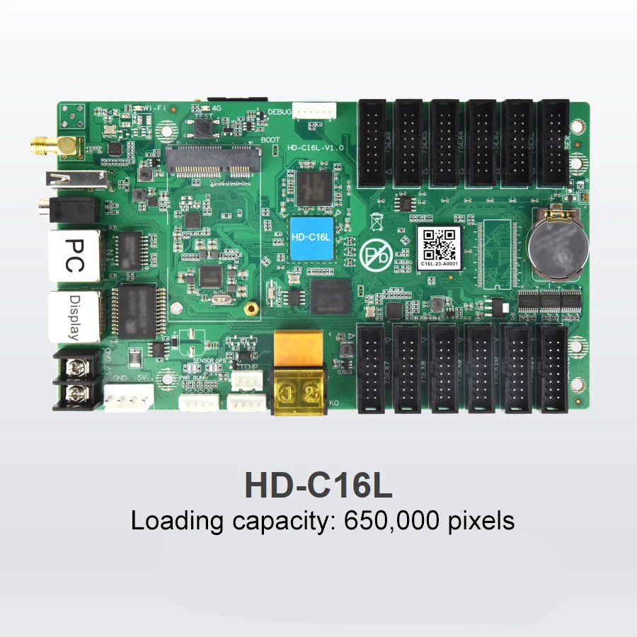 Huidu HD-C16L With WiFi 12xHUB75E Support Max 650,000 Pixels Full Color LED Display Control Card