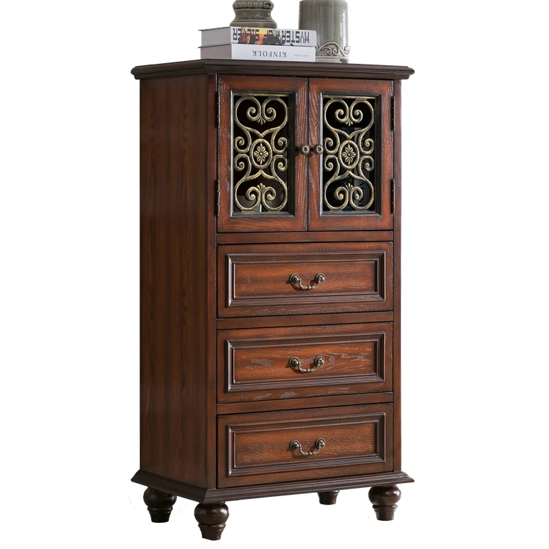 Solid Wood Chest of Drawers, American Vertical Cabinets, High Cabinets, Drawer Cabinets, Entrance Cabinets