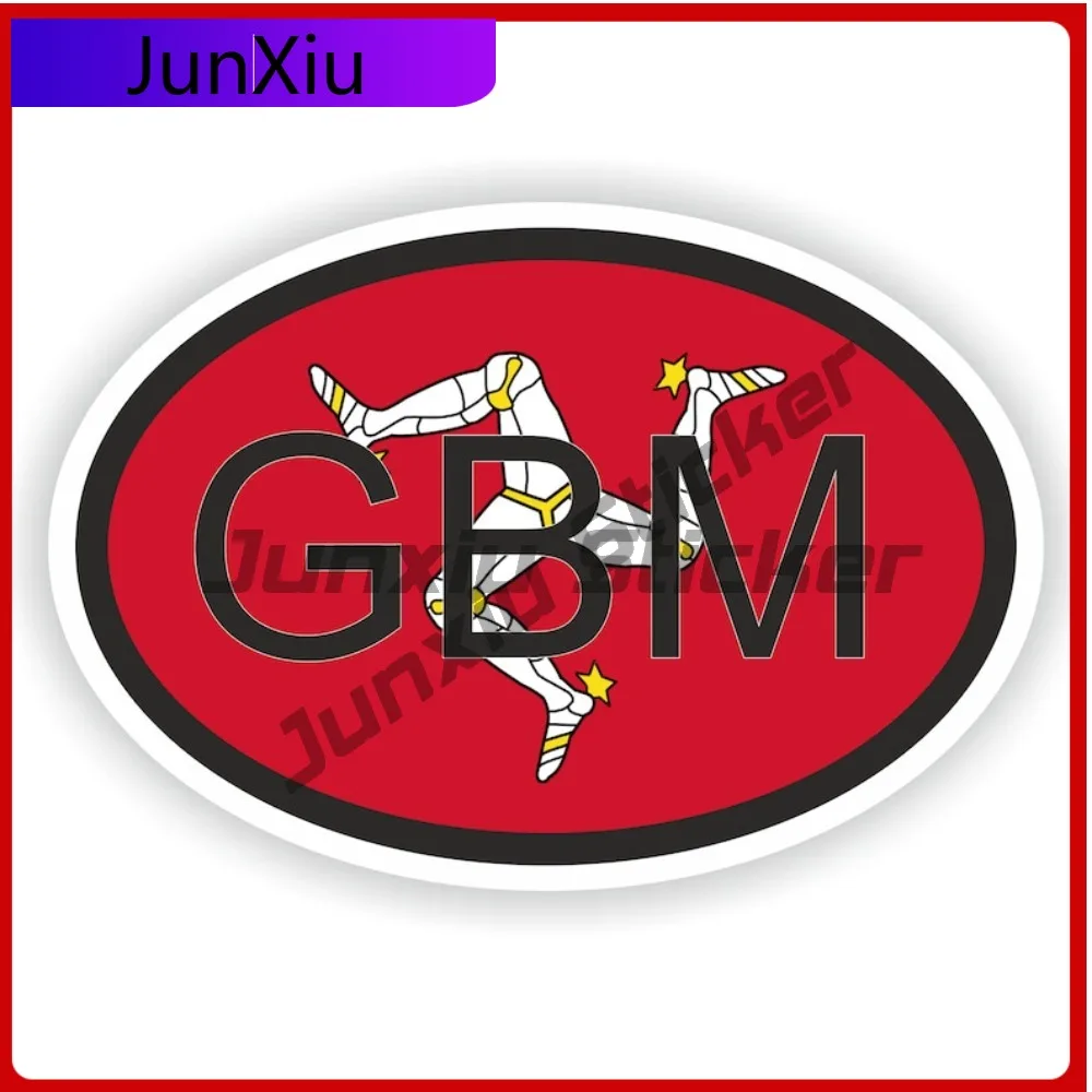 

Isle Of Man Country Code Gbm Oval Sticker With National Flag Badge Sticker Window Decoration Funny Rv Stickers Scratch Cover Pvc