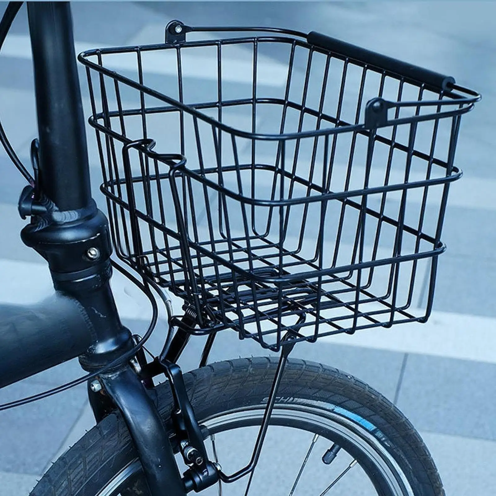 

Folding Bike Front Basket, Easy to Install, Sturdy, Cargo Storage Basket, Organizer, Large Capacity