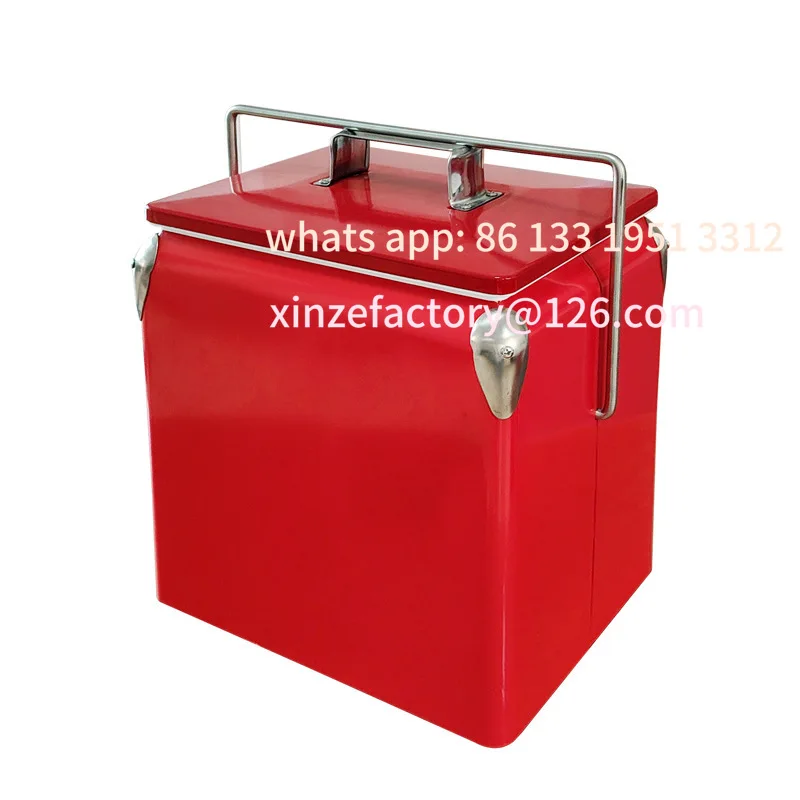 

13L portable picnic box, portable metal insulation bucket, outdoor camping supplies