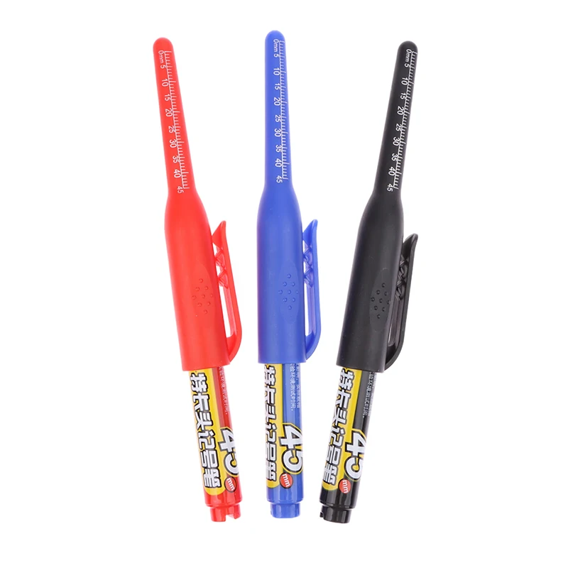 45mm Deep Hole Long Nib Head Markers Deep Drill Hole Long Nib Scriber Multifunction Mechanical Carpentry Colorful Marker Pen