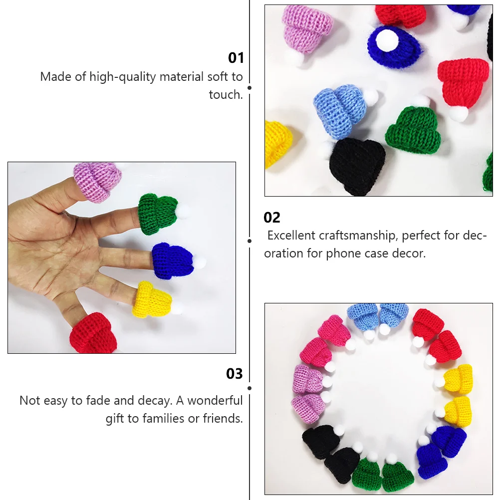

DIY Christmas Hat Santa Hats Bulk Wine Bottle Cap Red Knitting Wool for