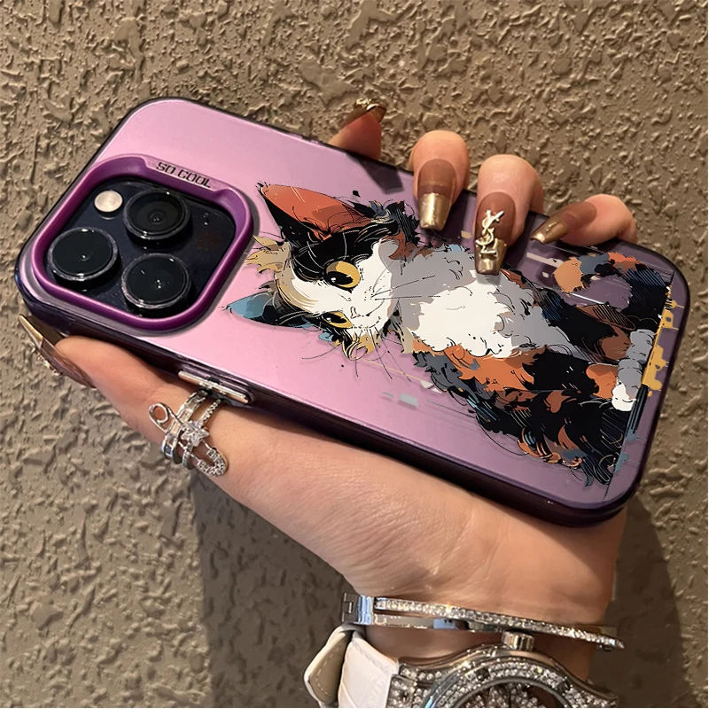 لطيف اللوحة القط حقيبة لهاتف سامسونج غالاكسي A16 A06 A55 A35 A25 A15 A05 A05S A54 A34 A24 A14 A73 A53 A33 A23 A13 A52 A32 A52S A22