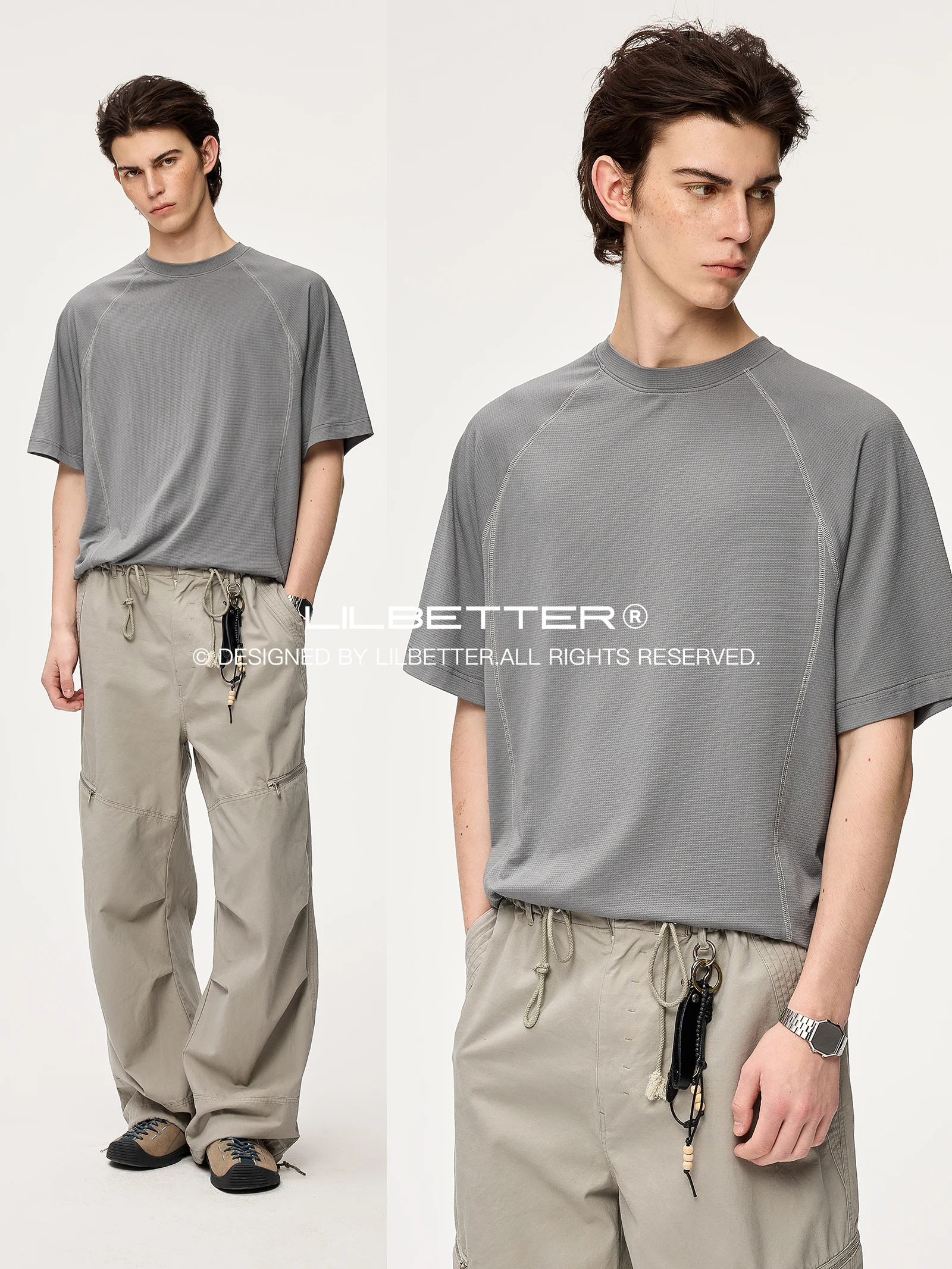Lilbetter Modal Mesh Quick Dry T-Shirt Short Sleeve Outdoor Sport Function Loose Fit round Neck Casual Fashion Summer Top