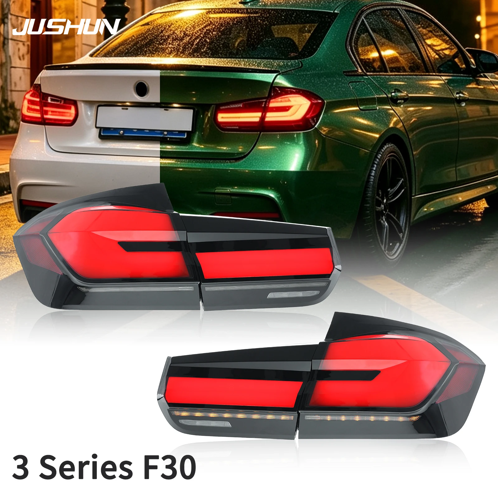E-mark Car Upgrade LED Tail Lights For BMW F30 F35 2013-2018 LED Taillight Assembly Brake Reverse Light