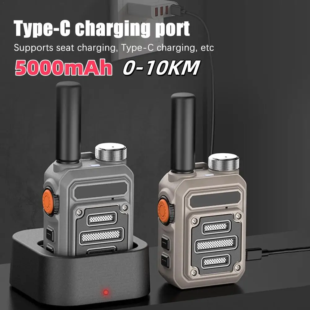 0-10KM Mini Walkie Talkie BT-330 PMR 446 USB Portable Two-way Radio Dual 5000mAh Walkie-talkies Portable Radio For Hunting Safe