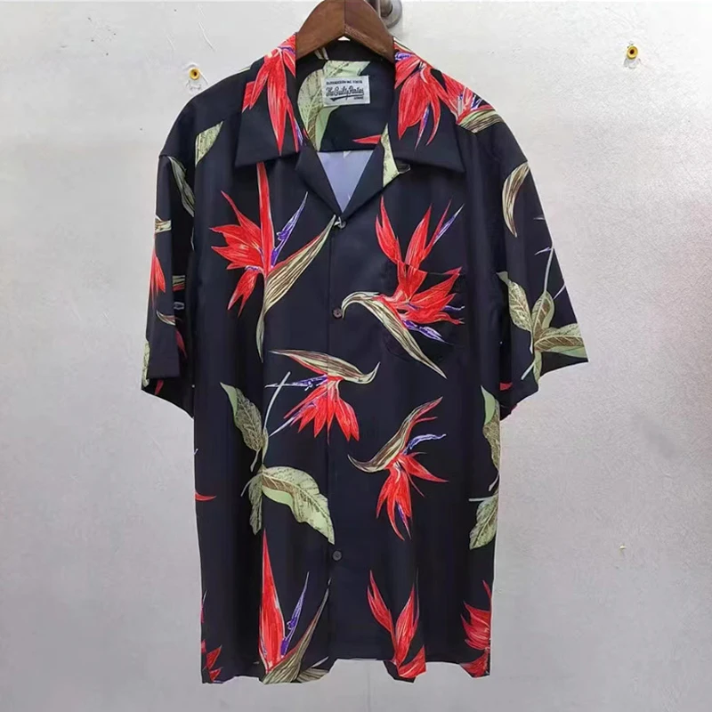 Summer New Short Sleeve Shirts Men Woman Best Quality Paradise Bird Printing Loose Casual Lovers Tops Tee