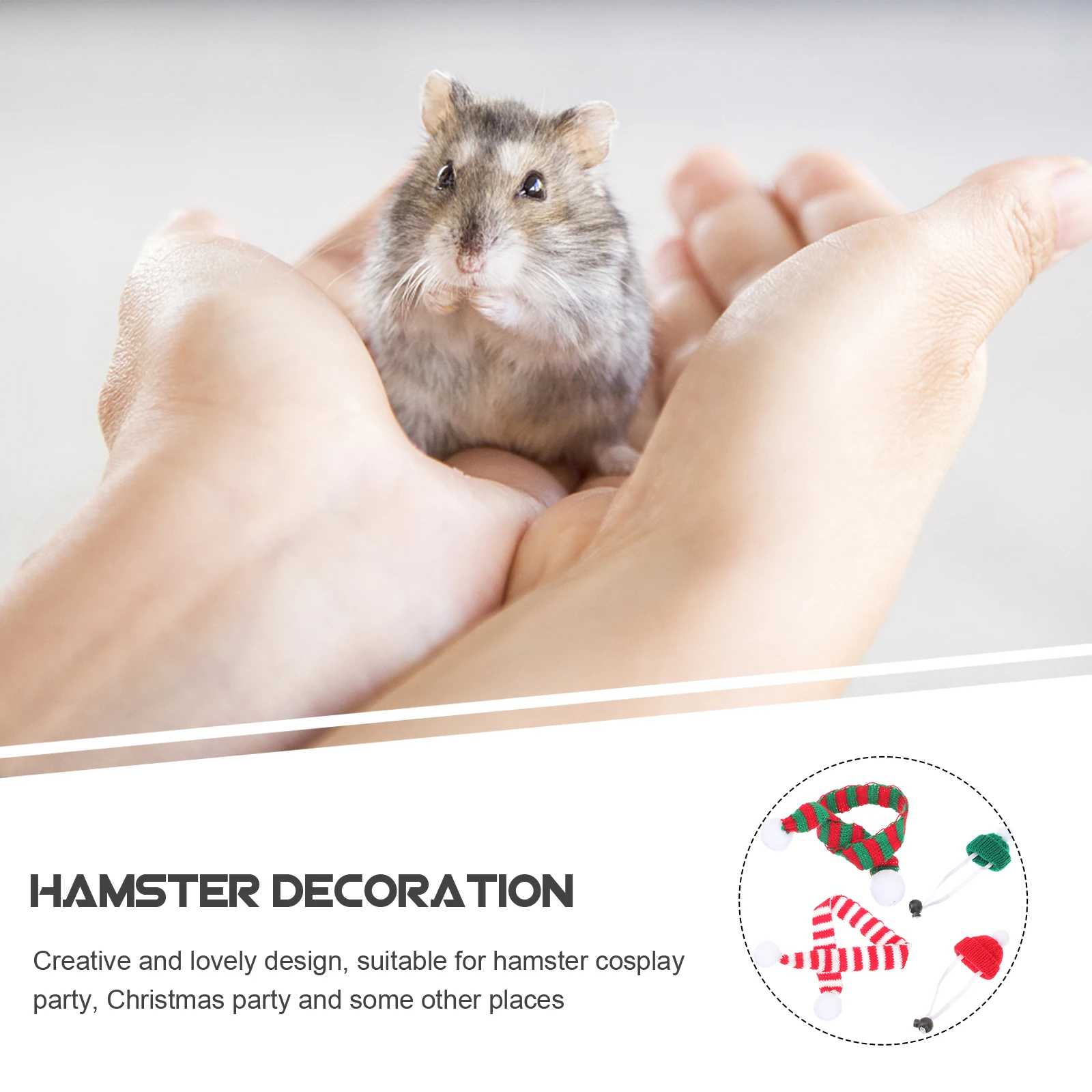

1 Set Christmas Hamster Hats Scarves Adorable Pet Costume Accessories Festive Wear Party Decorative Cosplay Supplies Compact