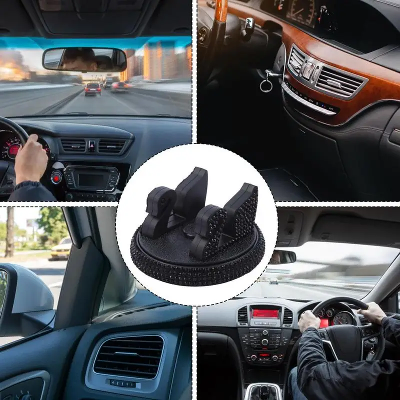 Mobiele telefoon autohouder Multifunctionele telefoonstandaard voor autodashboard 360 graden draaibare mobiele telefoon autohouder Niet-blokkerende auto