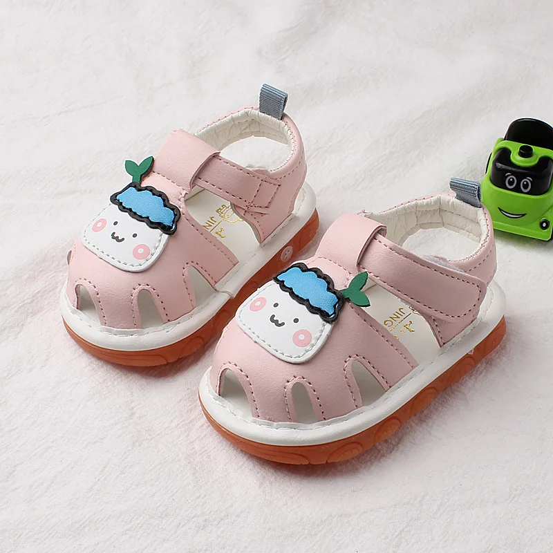 Summer New Whistle Boys Sandals0-1-2Year-Old Beef Tendon Bottom Squeaky Shoes Baby Girl Toddler Shoes