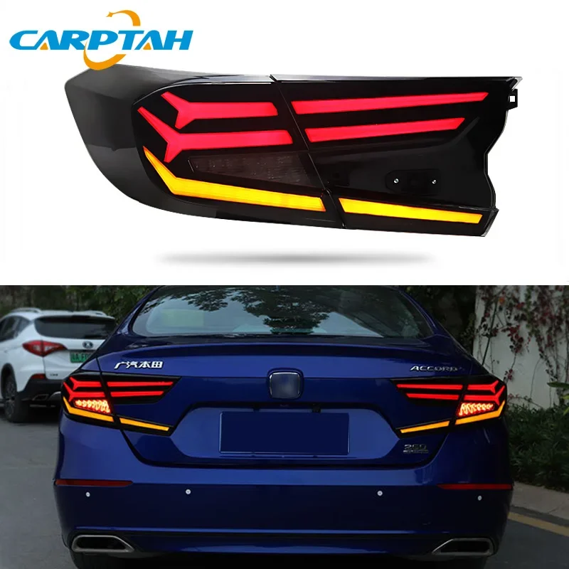 Car Styling Tail Lights Taillight For Honda Accord 10 2018-2022 Rear Lamp DRL + Dynamic Turn Signal + Reverse + Brake LED