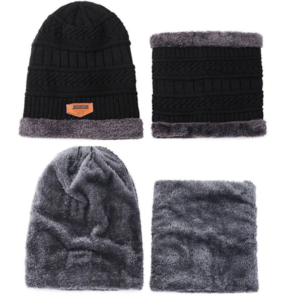 Unisex Classic Thicken Warm Knitted Suit Fashion Winter Cap Soft Stretch Winter Hats For Men&Women Leisure Beanie Cap