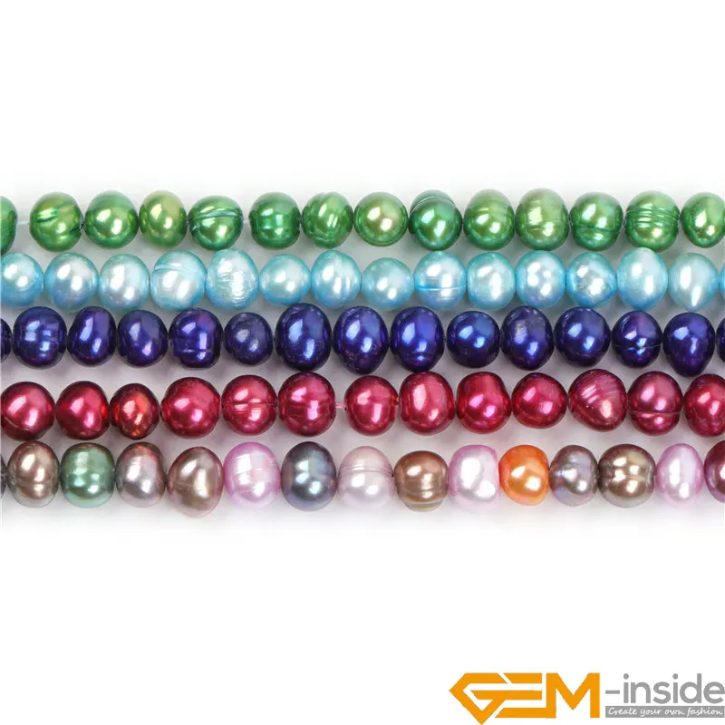 Multicolor Real Natural Freshwater Pearl Slight Screw Thread Texture Cultured Beads For Jerwelry Bracelet Necklace Crafts Making