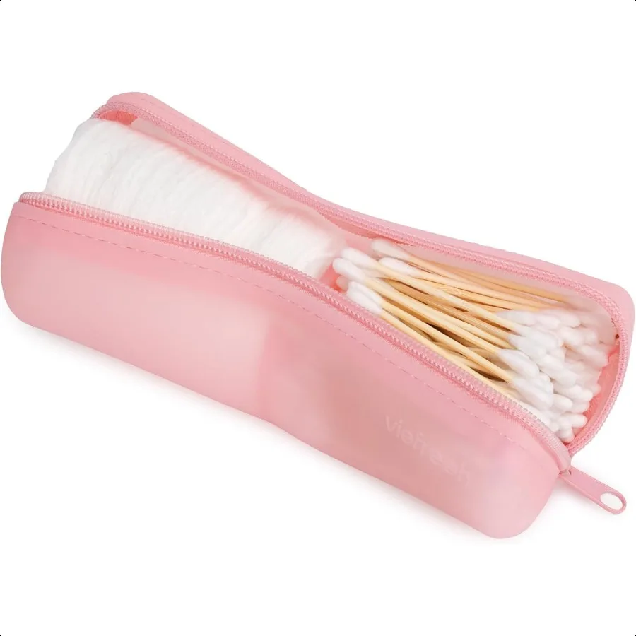 Cotton Round Swab Travel Case 2 in 1 Portable Hair Accories Organizer Hair Tie and Bobby Pin Holder Travel Qtips Case Purse Org