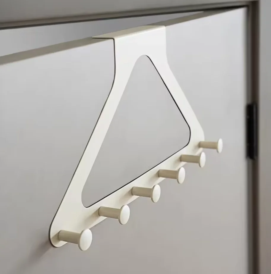 Multi-Hook Punch Free Clothes Hooks No-drill Triangle Wall Mounted Hanger Traceless Design Door Storage Hook Coats Hats Bags