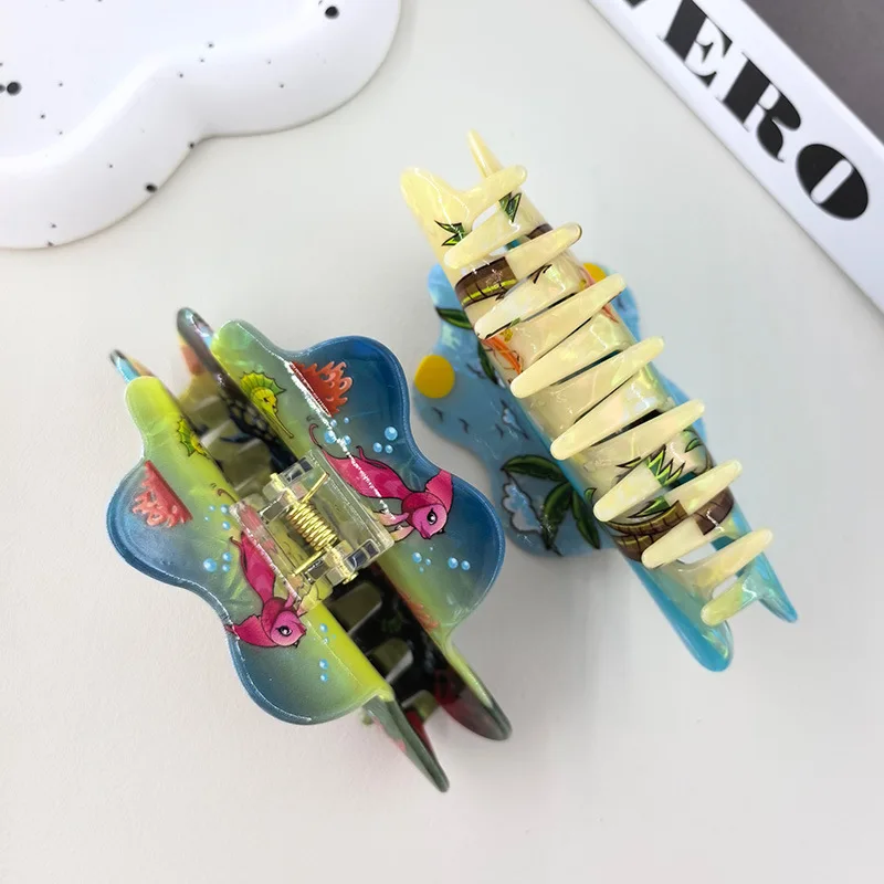 1pc Minimalist and Versatile Hair Clip from the Ocean, Beach, and Cloud Series for Women's Occipital Hair