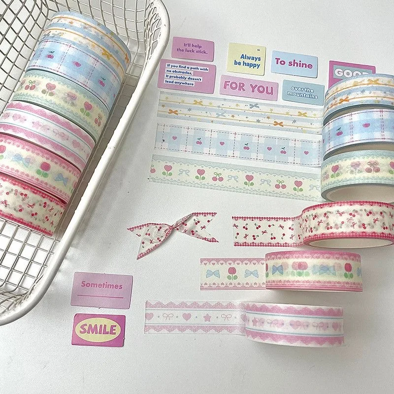 6pcs/lot Cherry Star Style Decorative Tape Cute Cartoon Creative Washi Tape School Stationery