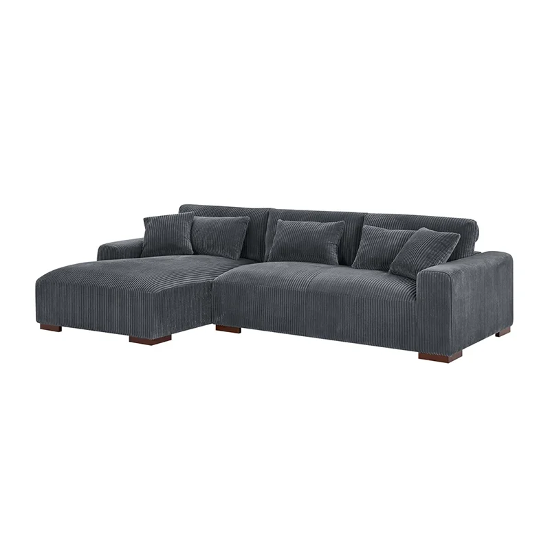 # Factory Wholesale Fabric Cushion Backrest High-density Foam Corner Sectional Sofa Sets Living Room Furniture