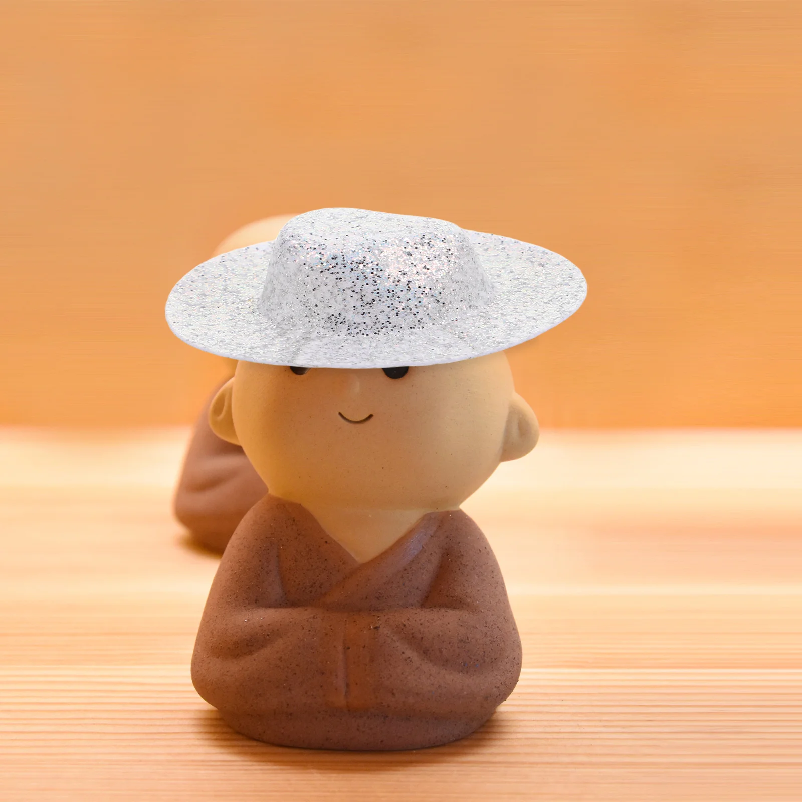 

6pcs Mini Glitter Cowboy Sparkle Miniature Plastic Hat With Western Design Lightweight Accessories For Party Crafts Decoration