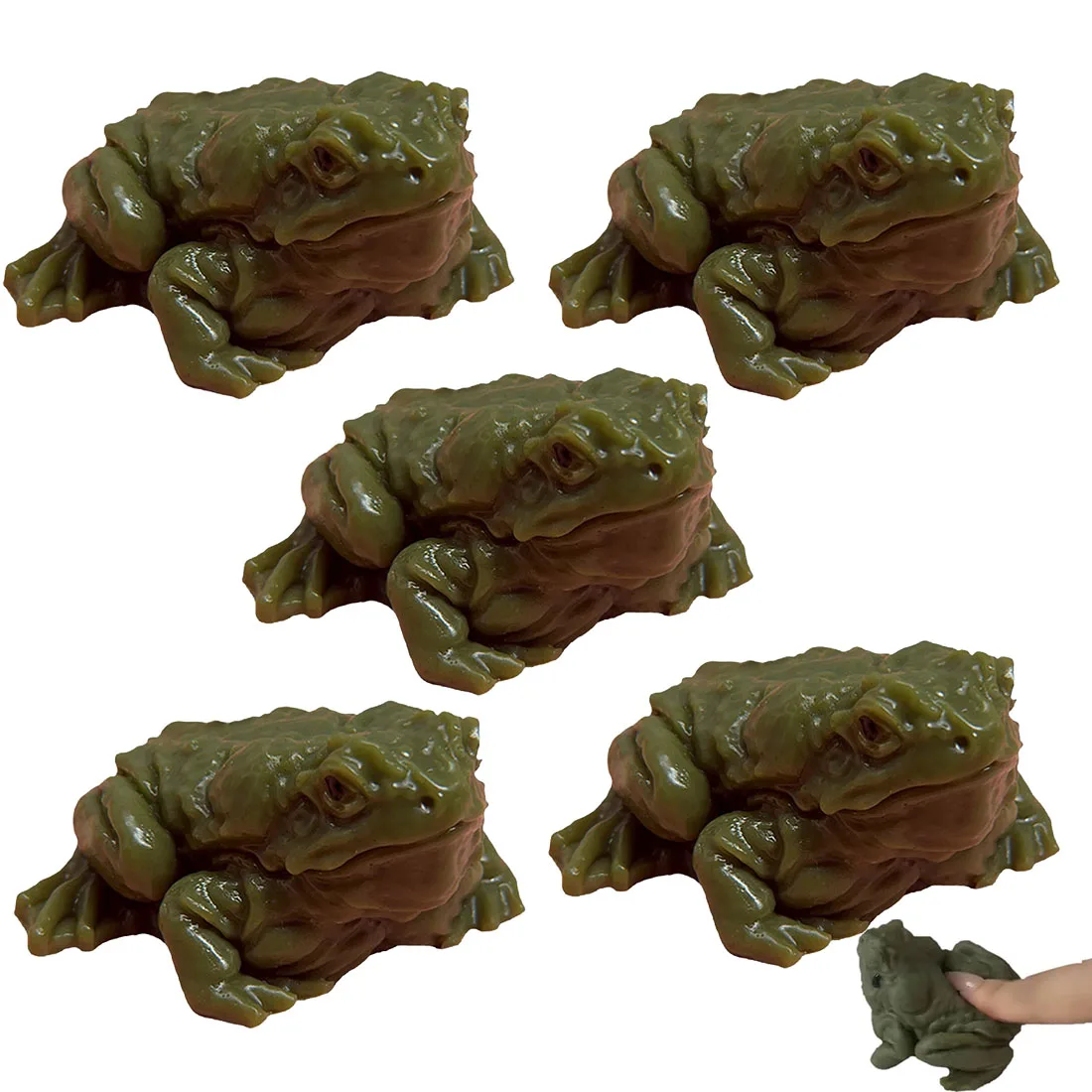 Squeeze Fidget Toy 1/5Realistic Frog Green Witch Toad Halloween Prop Soft TPR Figurine Frog Statue Prank Gift Indoor Decoration