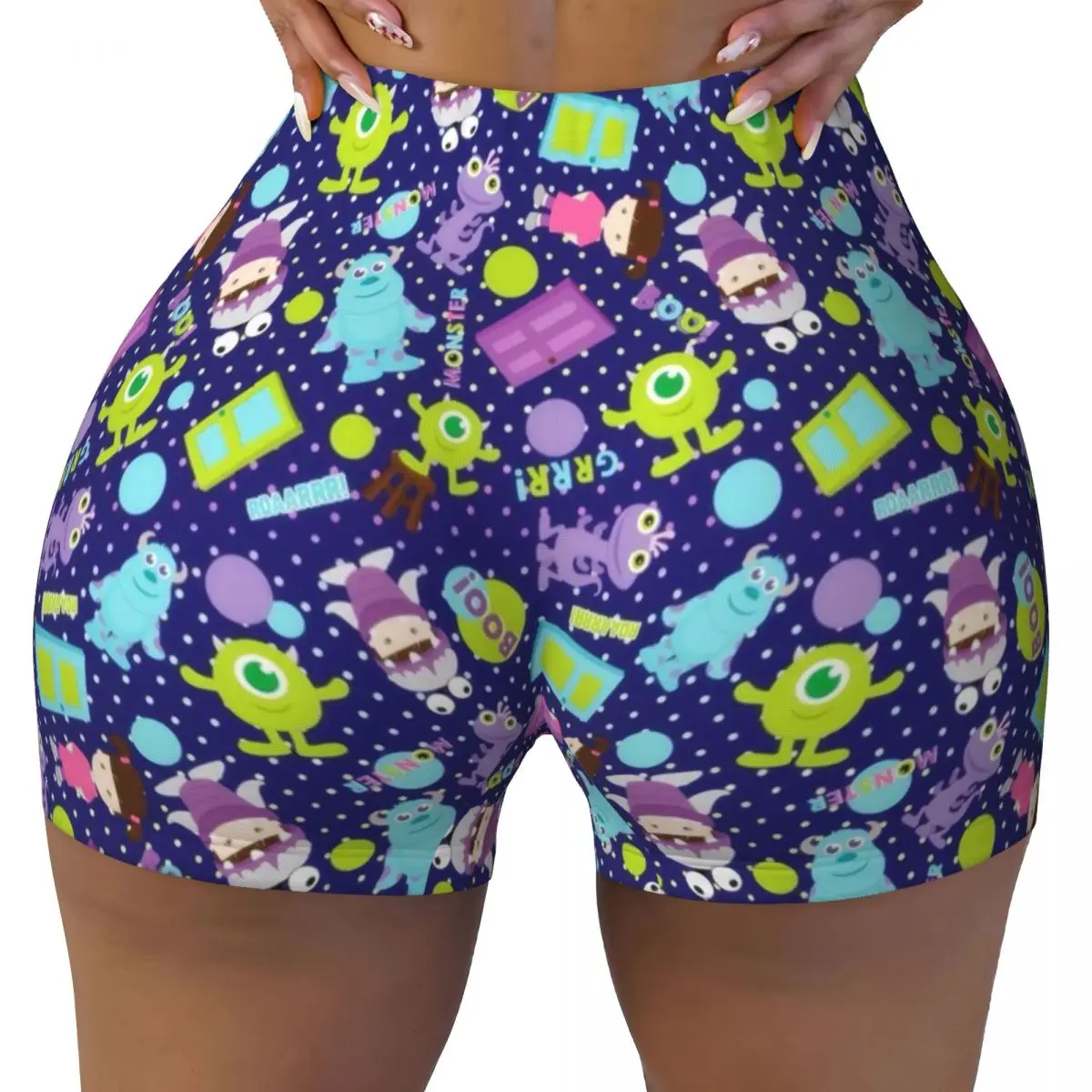 

Custom Anime Monster University Sullivan Mike Volleyball Biker Gym Shorts for Women Athletic Workout Yoga Shorts
