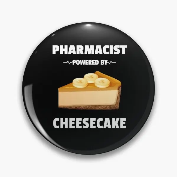 Farmacéutico alimentado por Cheesecake camisa suave botón Pin broche regalo creativo mujeres sombrero cuello solapa Pin decoración amante dibujos animados