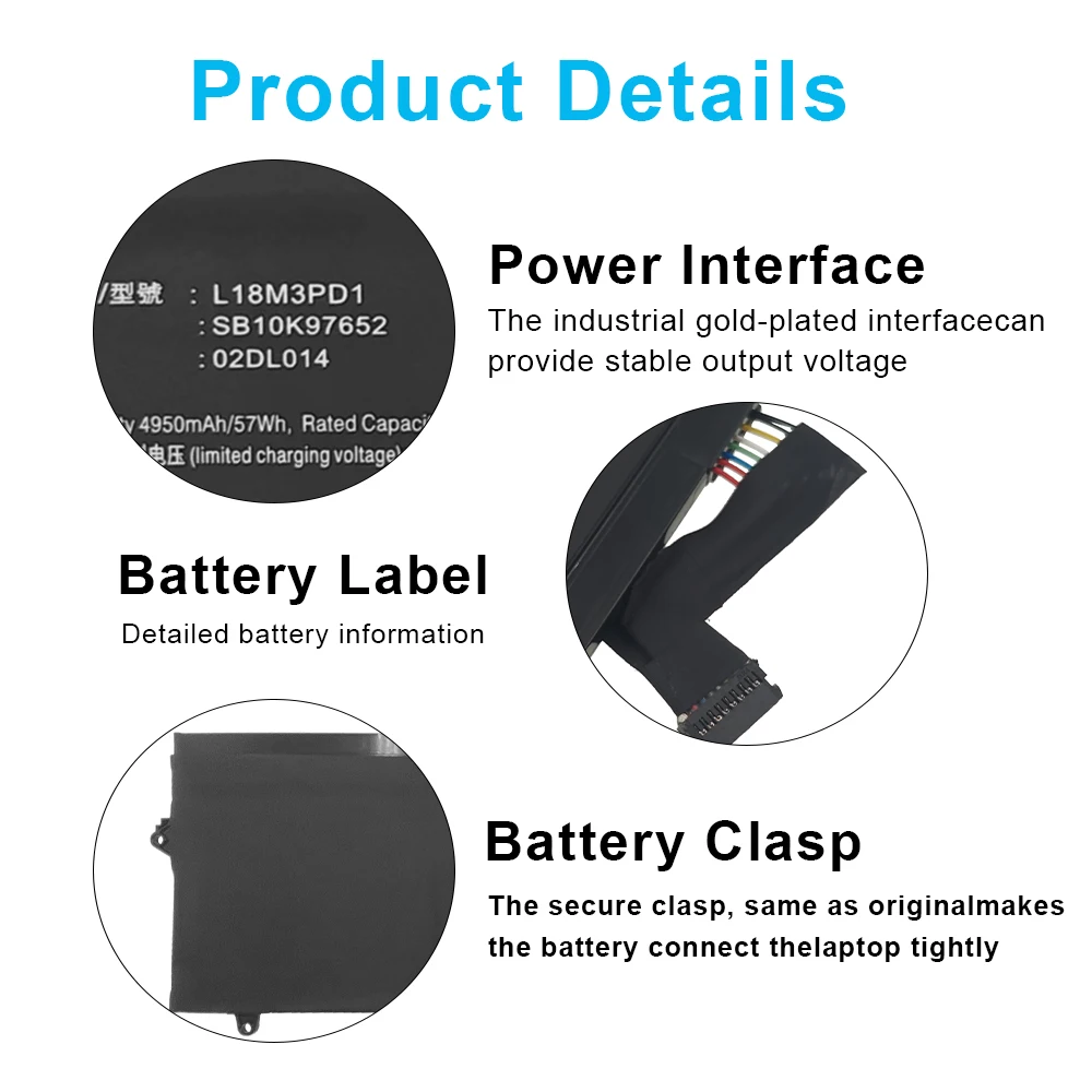 New L18L3PD1 Laptop Battery Compatible with Lenovo ThinkPad T14S T490S T495S Series L18M3PD1 L18C3PD1 L18M3PD2 L18C3PD2 02DL013