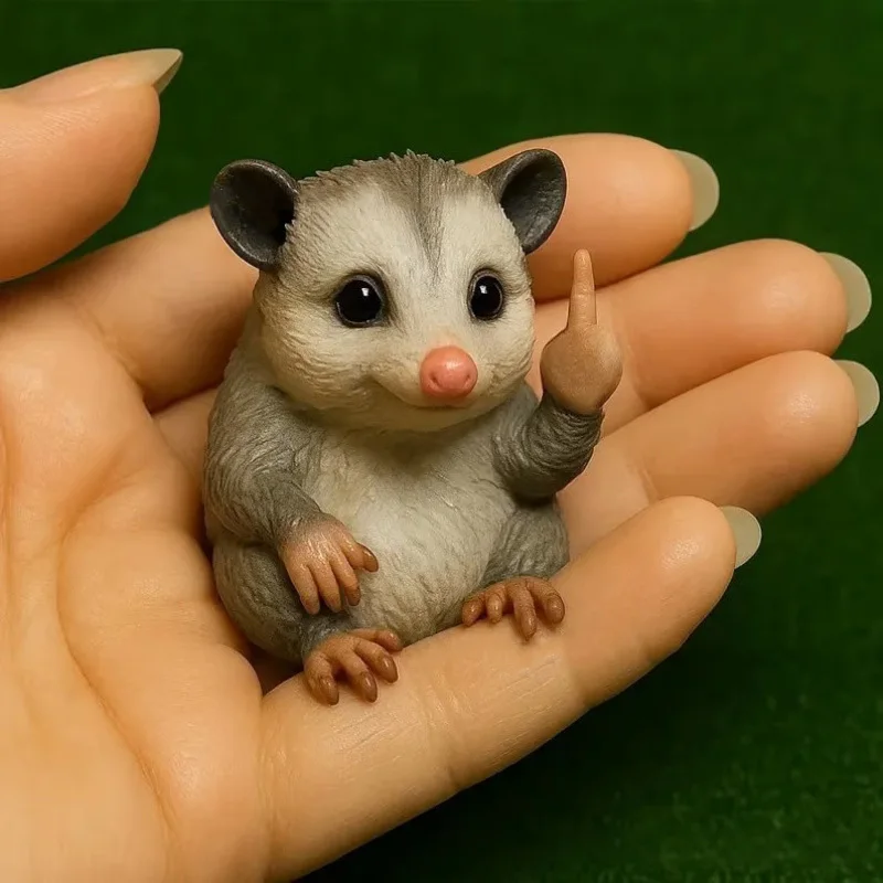 Spaß Mittelfinger Mini Tier Home Figur Niedlichen Tier Hause Desktop Dekoration Zubehör Erwachsene Skulptur Miniatur Modell Spielzeug