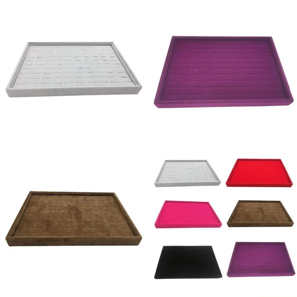 

D46E 100 слотов лоток для хранения ювелирных изделий витрина для ювелирных изделий Организатор кольцо дисплей