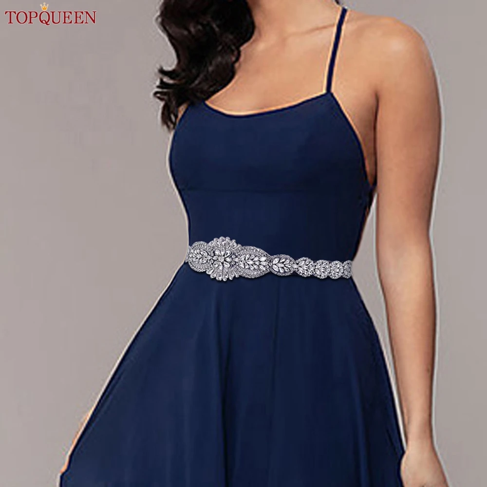 Topqueen s02 vestido adulto cinto de luxo strass diamante prata grânulo vestido de noite acessórios princesa deusa do vento da sorte cinto