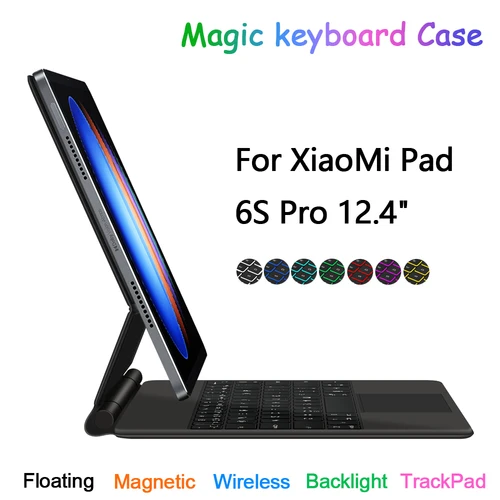 폴리오 매직 키보드 샤오미 패드 6S 프로 12.4 MI 패드 6S 프로 케이스, 포르투갈어 스페인어 프랑스어 한국어 아랍어 독일어 스마트 키보드 Best5 폴리오 매직 키보드 샤오미 패드 6S 프로 12.4 MI 패드 6S 프로 케이스, 포르투갈어 스페인어 프랑스어 한국어 아랍어 독일어 스마트 키보드 Best5
