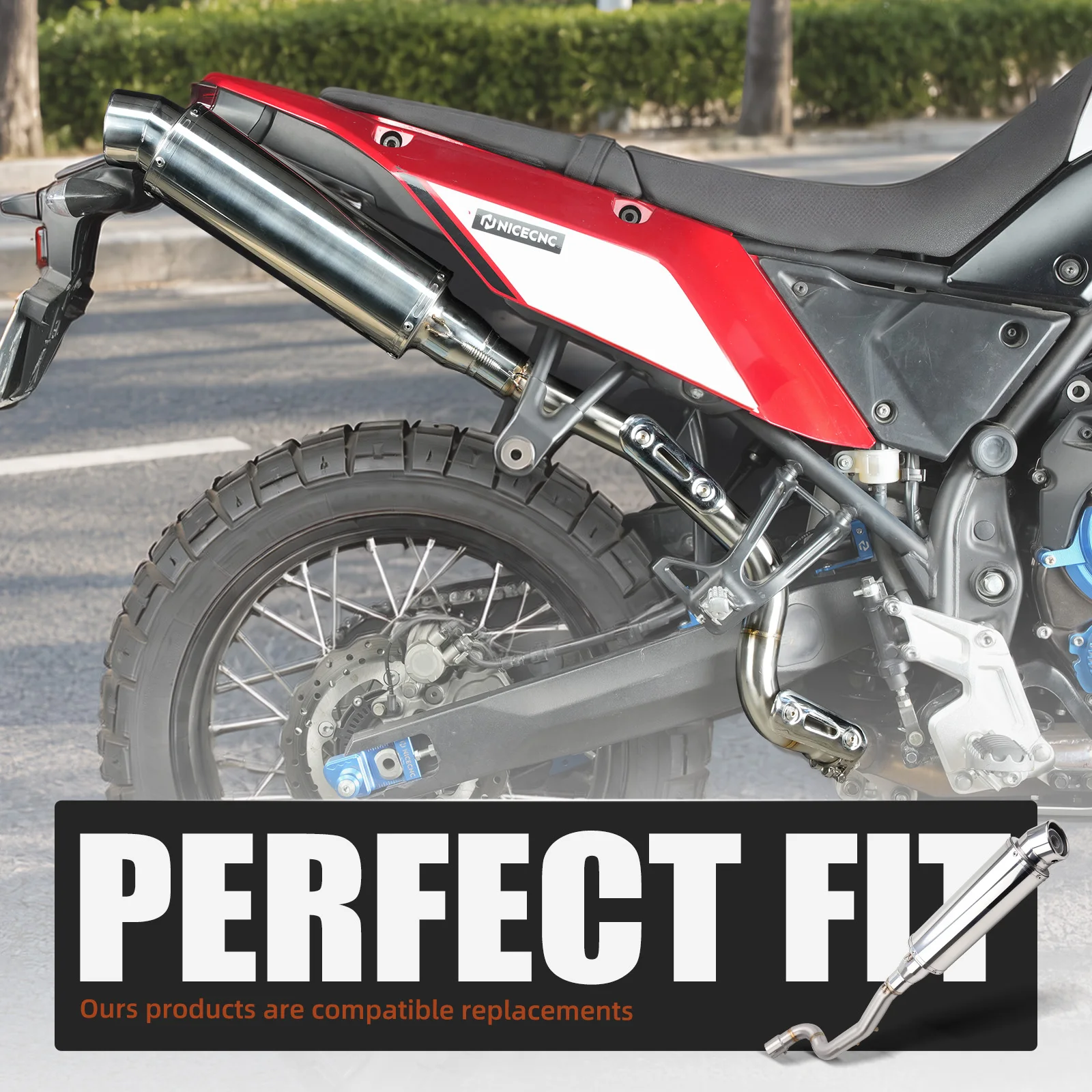 For Yamaha Tenere 700 XTZ690 2019-2026 High-Exit Exhaust System Exhaust Mid Pipe T700 Rally Edition Explore Edition World Raid