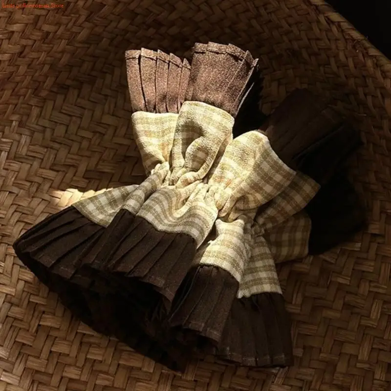 F92D French Lace Scrunchy for Female Aesthetic Hair Scrunchies Double Layer Hair Accessories Hair Bands for Casual and Formal