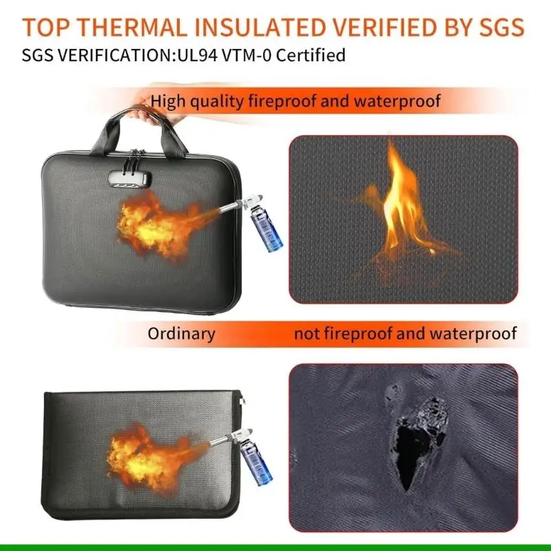 U55C Light Heat Resistant Material Document Case With Inner Dividers And securitylock For Legal Documents Certificates